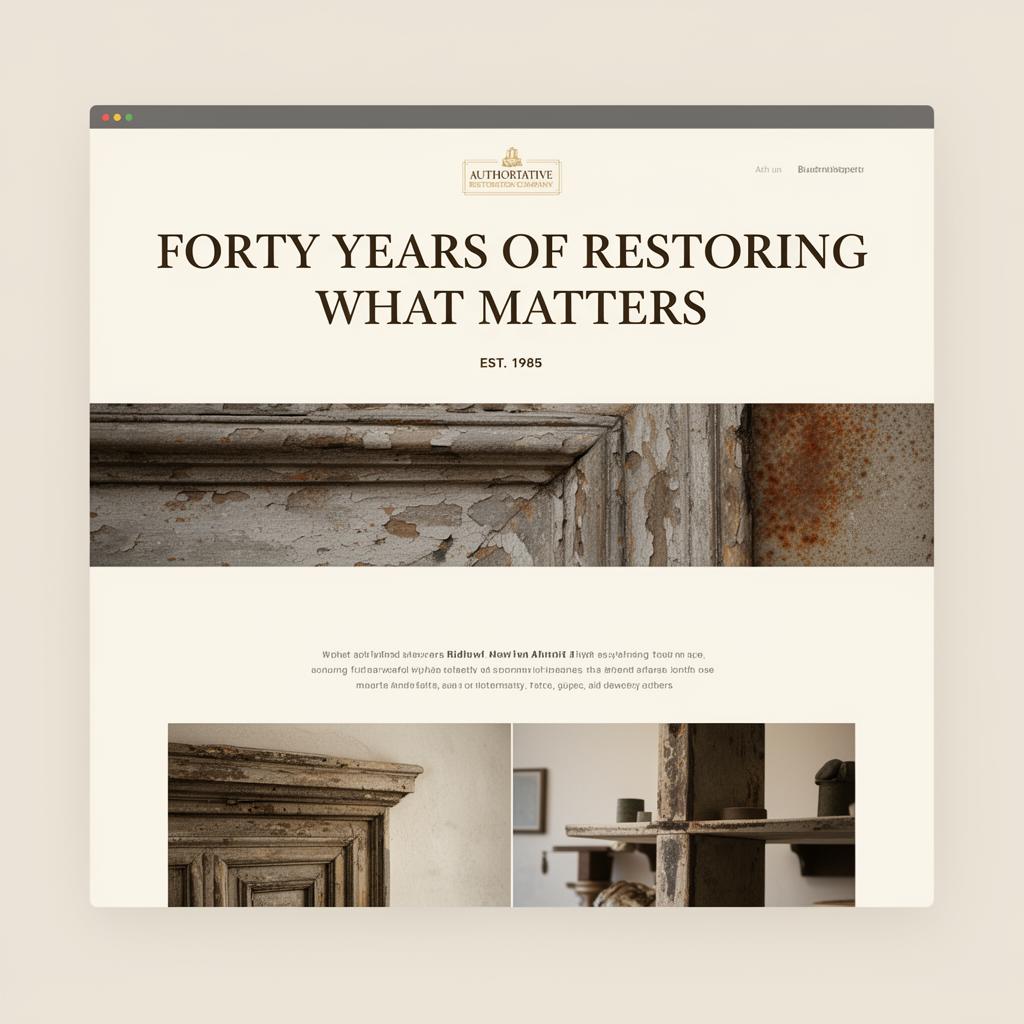 Restoration website mockup